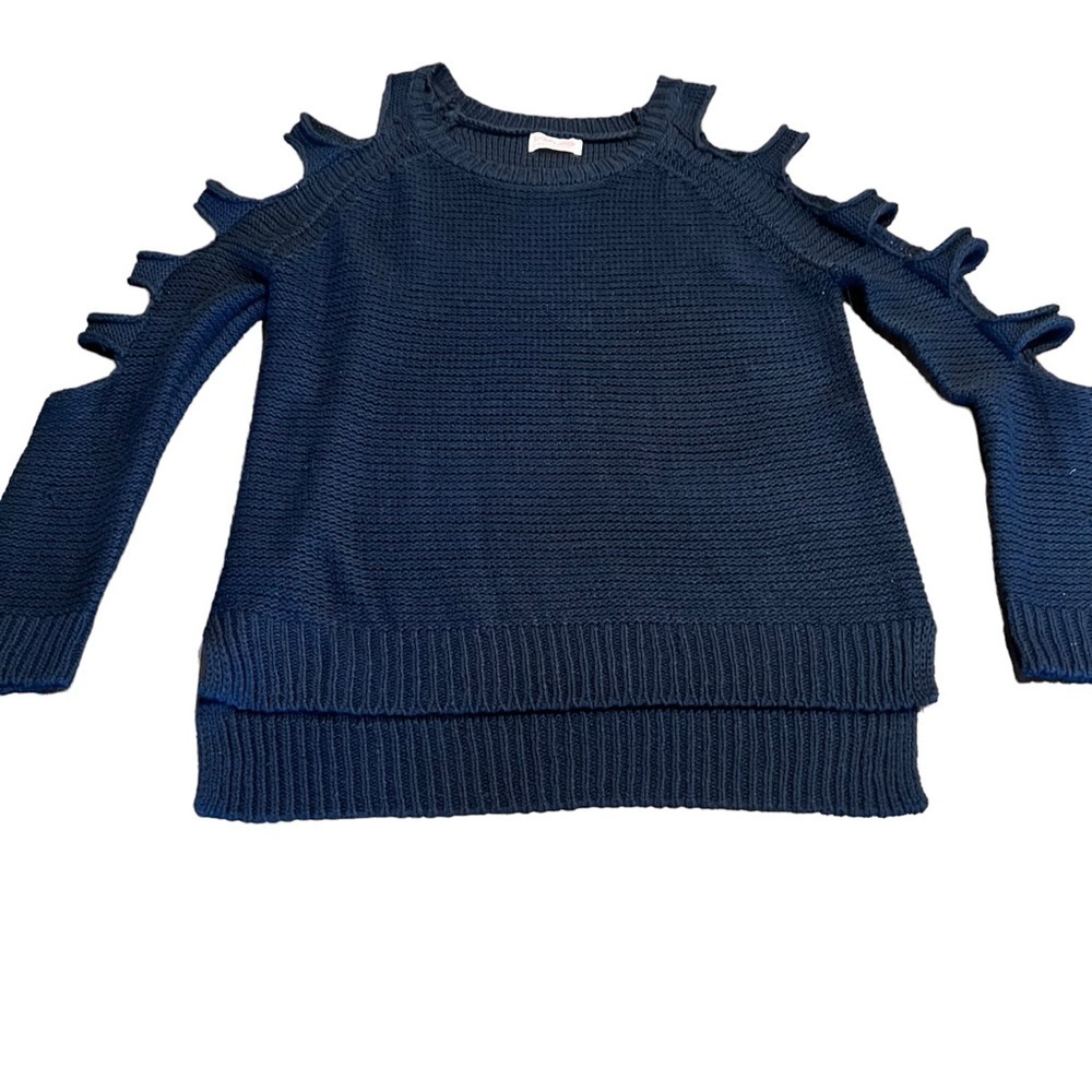 Pink Lily Women’s Navy Blue Scoop Neck Sweater Size Small